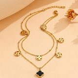 Black Gold Clover Pendant