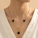 Black Heart Gold Pendants