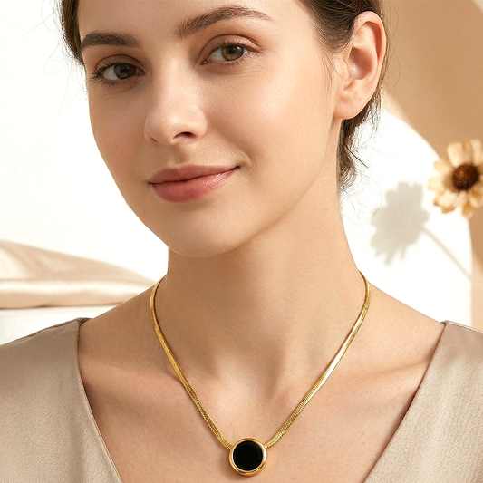Black Medallion Snake Chain