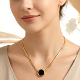 Black Medallion Snake Chain