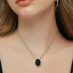 Black Oval Baguette Set