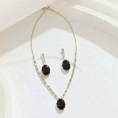 Black Oval Baguette Set