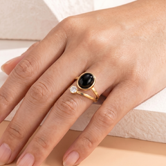 Black Oval Bypass Ring