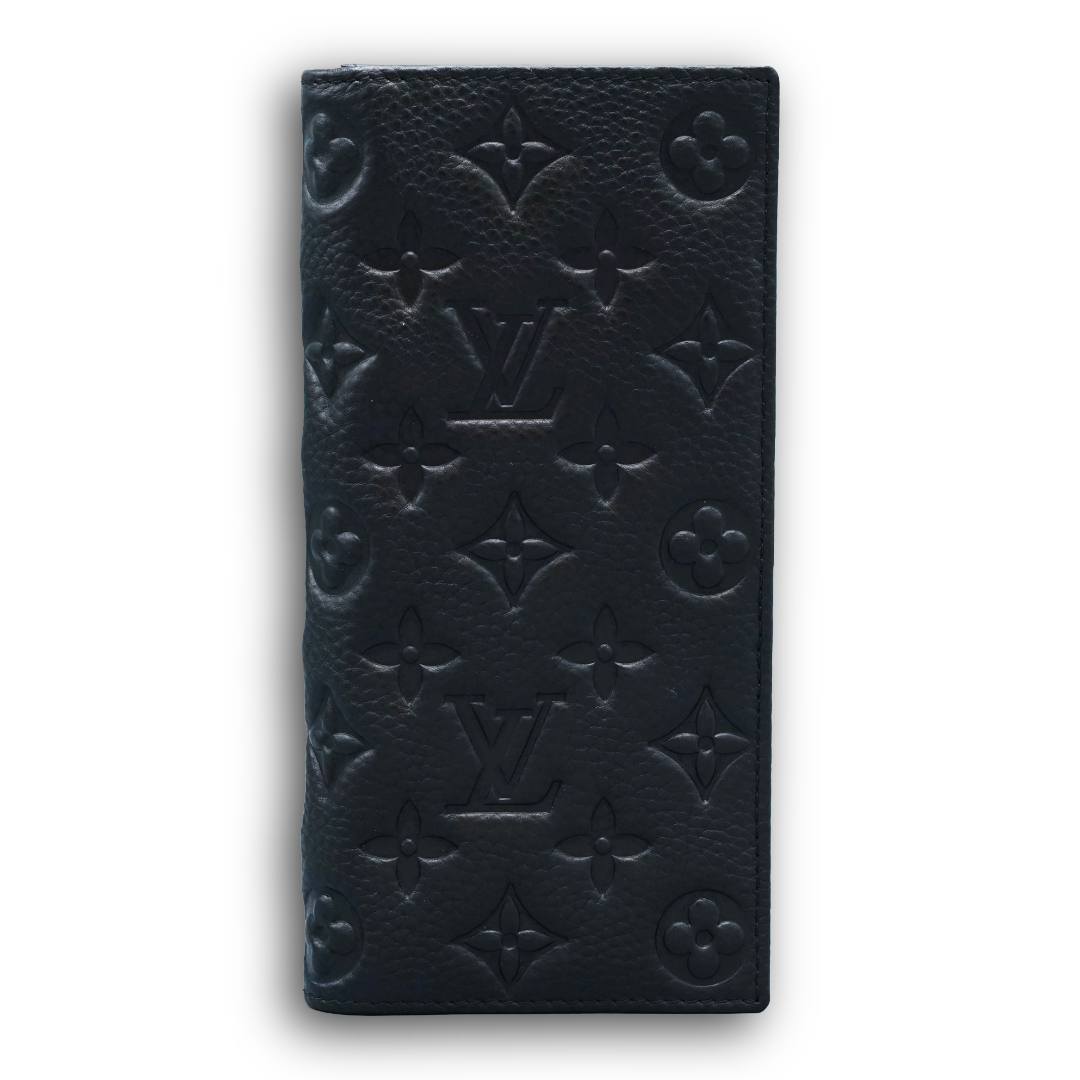 Black LV Embossed Long Wallet