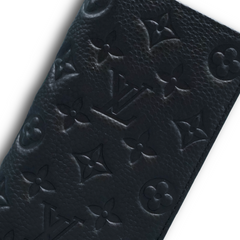 Black LV Embossed Long Wallet