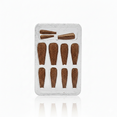 Bronze Glitter Coffin Press-On Nails