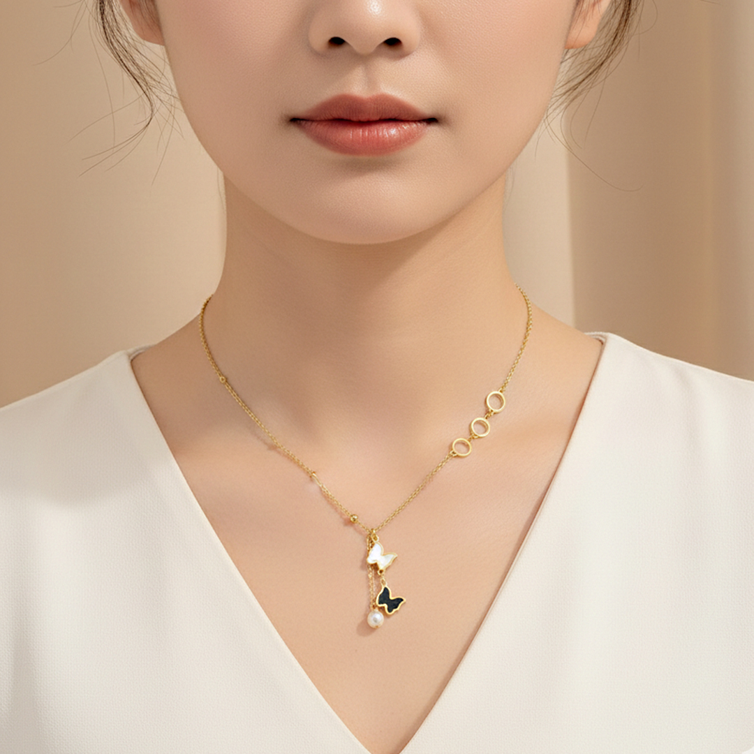 Butterfly Pearl Locket