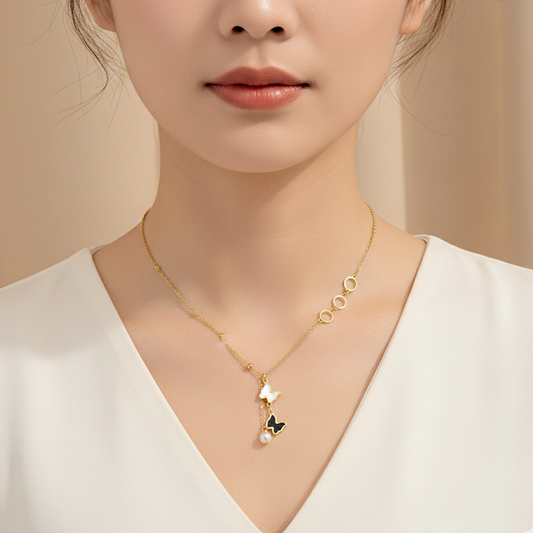 Butterfly Pearl Locket