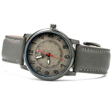 Classic Grey Dial Leather Strap Watch