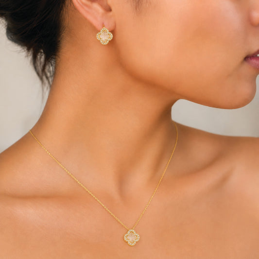 Clover Crystal Locket Set