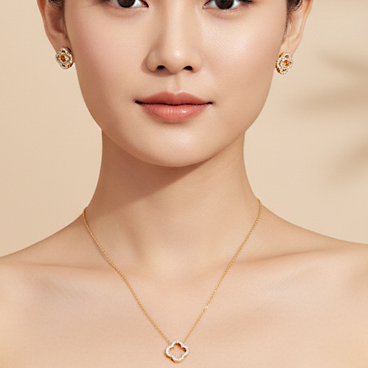 Clover Crystal Locket Set