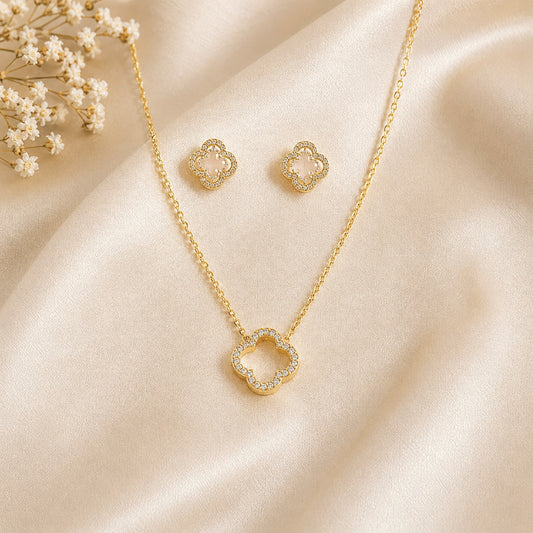 Clover Crystal Locket Set