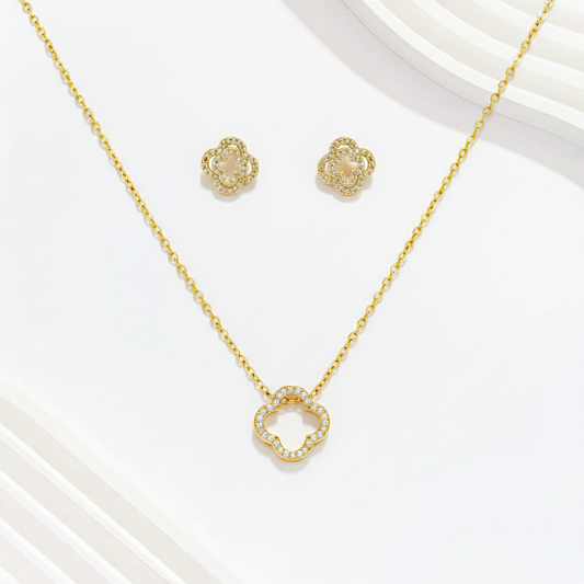 Clover Crystal Locket Set