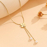 Clover Pearl Lariat