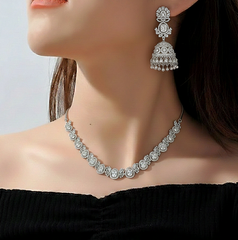 Crystal Jhumka Set