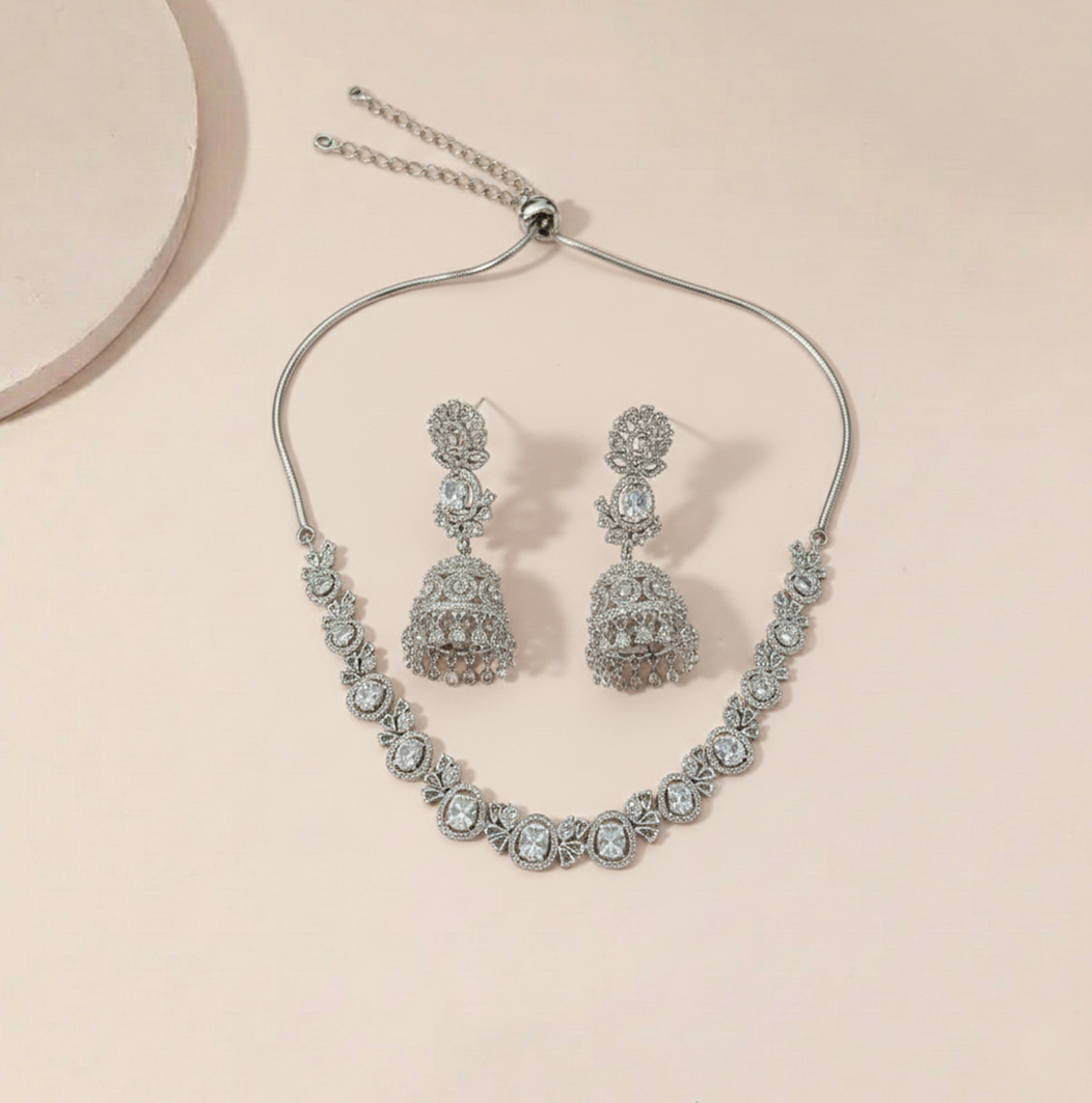 Crystal Jhumka Set