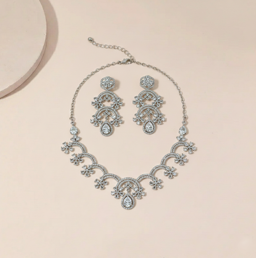 Crystal Necklace Earring Set