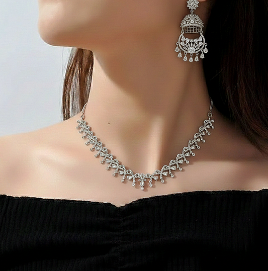 Crystal Choker Jhumka Set