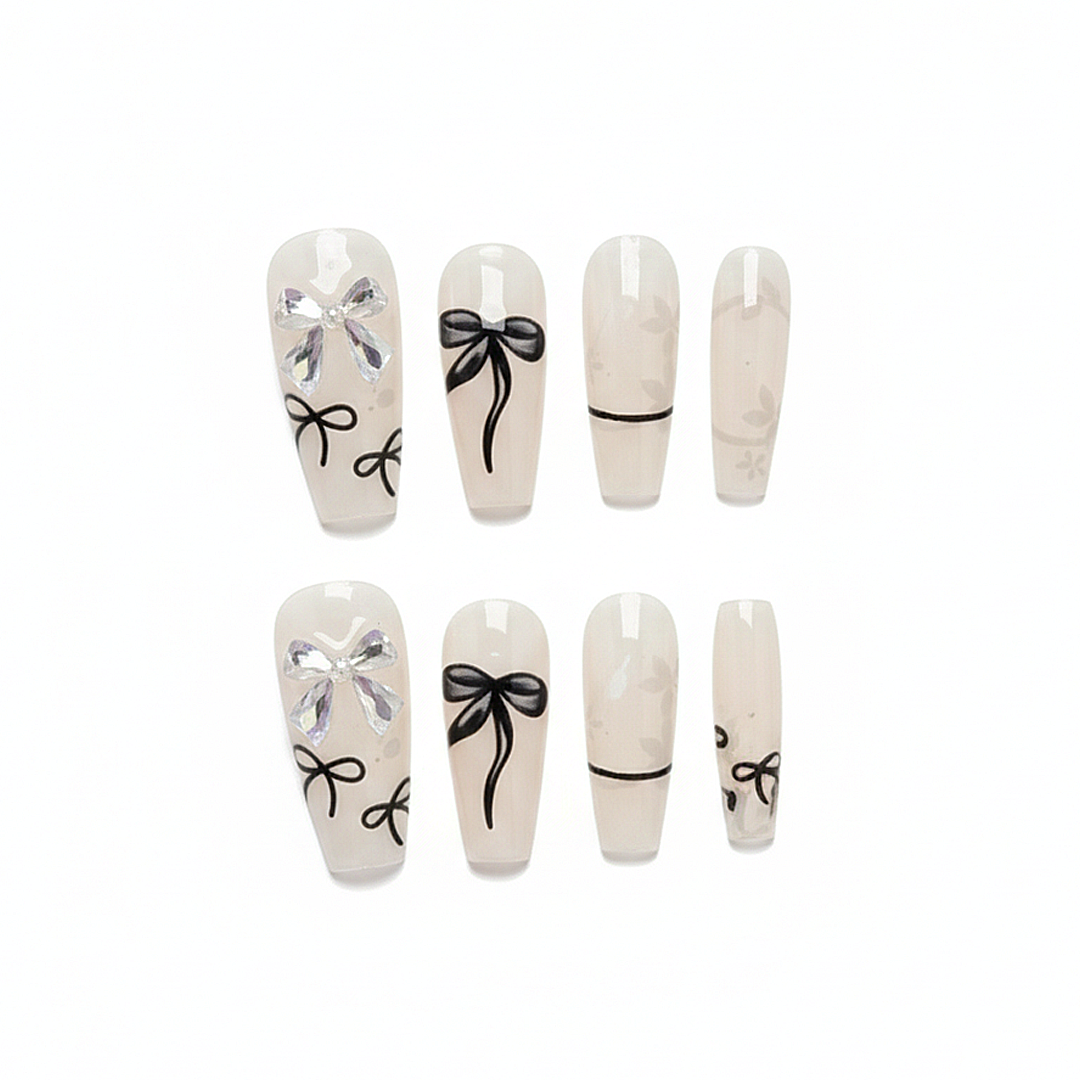 Elegant Bow Press-On Nails