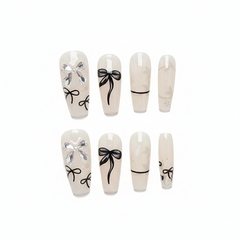 Elegant Bow Press-On Nails
