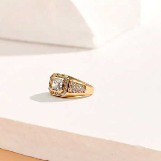 Elegant Gold Halo Ring