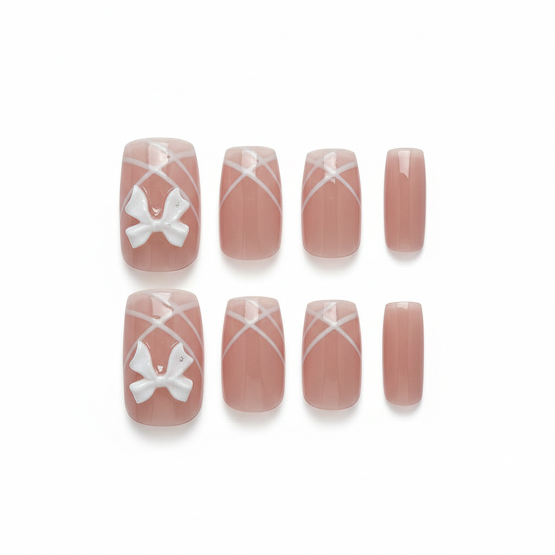 Lattice Bow Press-On Nails