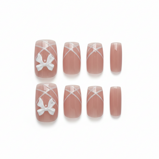 Lattice Bow Press-On Nails