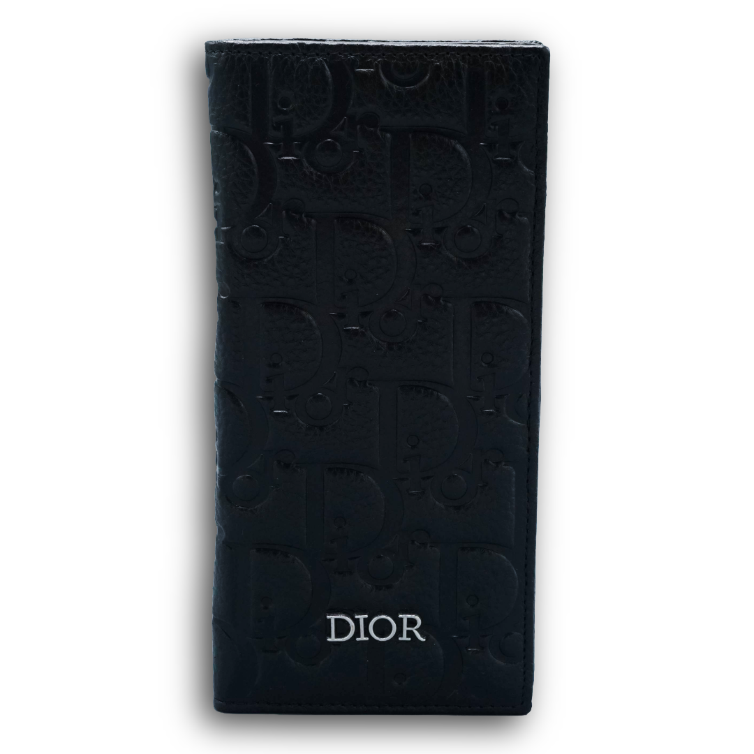 Black Embossed Long Wallet