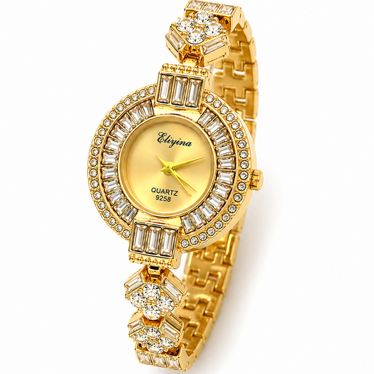 Eliyina 9258 Crystal Gold dial Jewelry Watch