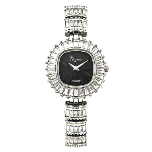 Eliyina Black Dial Watch - Silver