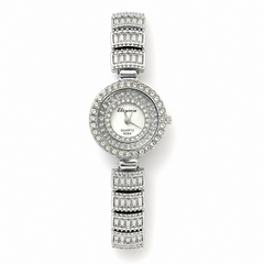 Eliyina Silver Crystal Round Watch - White Dial