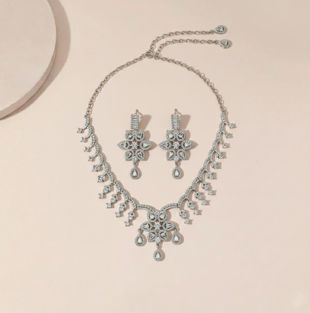 Floral Crystal Jewelry Set