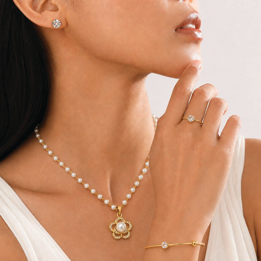 Floral Pearl Crystal Set