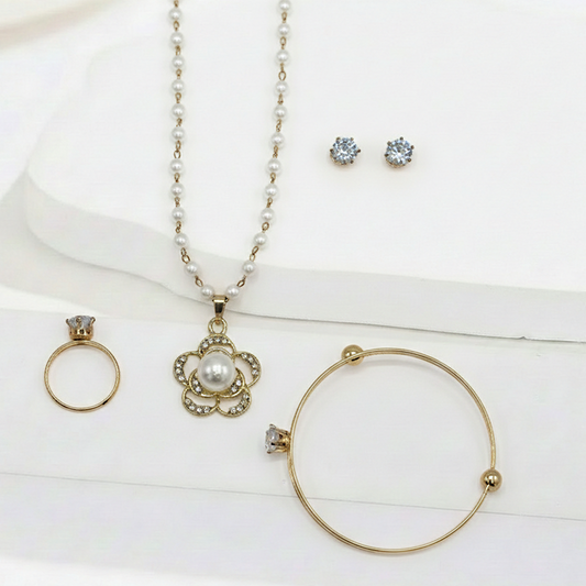 Floral Pearl Crystal Set
