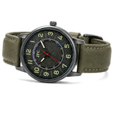 Forest Green Dial Leather Strap Watch