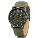 Forest Green Dial Leather Strap Watch