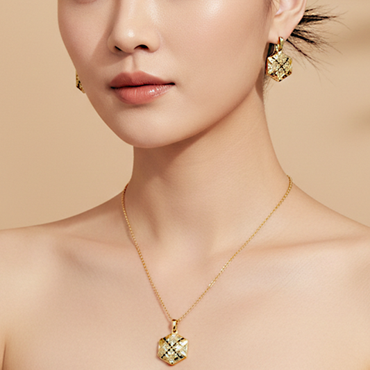 Geo Hexagon locket Set