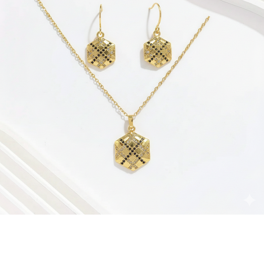 Geo Hexagon locket Set