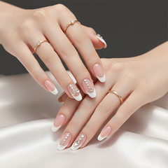 Glitter French Bow Press-Ons