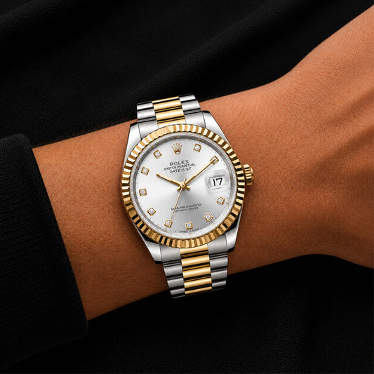 Gold-Tone Silver Dial Watch