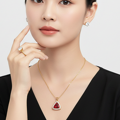 Gold-Toned Red Jewelry Set