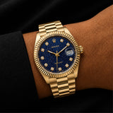 Gold Blue Dial Watch