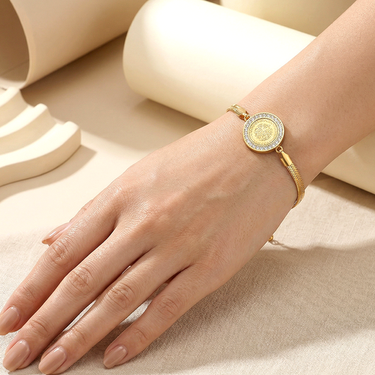 Gold Calligraphy Bracelet