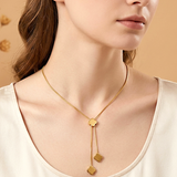 Gold Clover Lariat Pendants