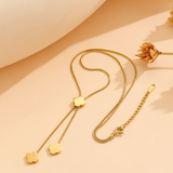 Gold Clover Lariat Pendants