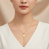 Gold Coin Y-Drop Locket