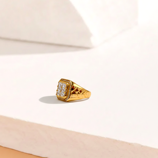 Gold Diamond Signet Ring
