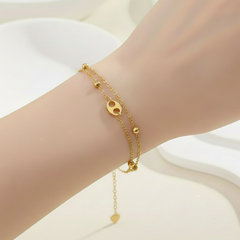 Gold Double Chain Bracelet
