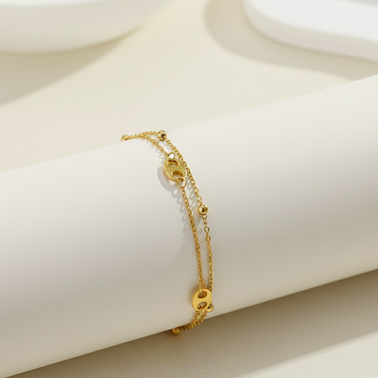 Gold Double Chain Bracelet