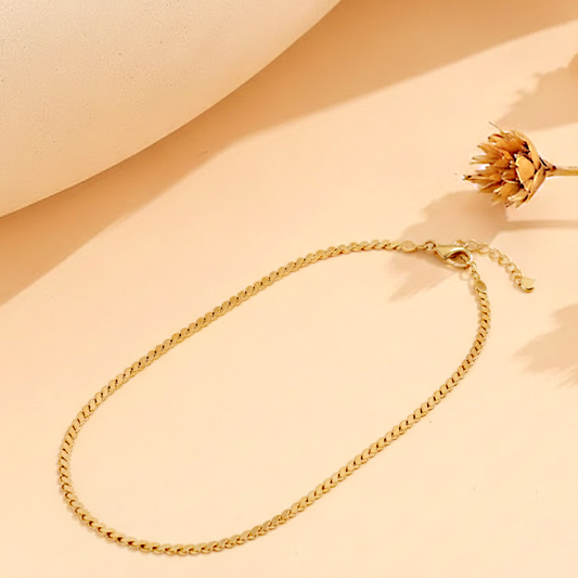 Gold Flat Chain Anklet